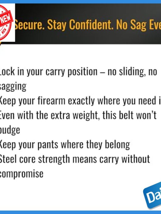 Slim Leather Holster Belt Heavy Duty Stitching CCW Concealed Carry 1.25\